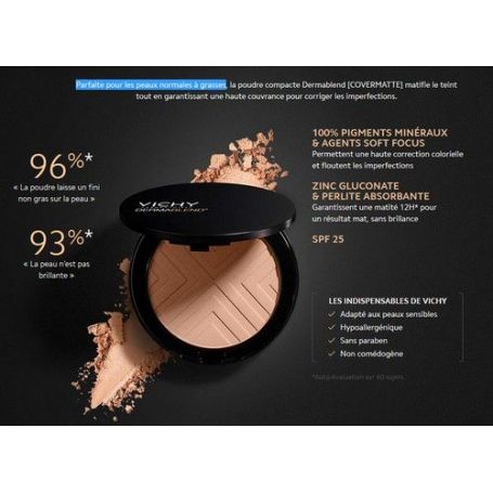 Vichy Dermablend Covermatte Poudre Compact 12 H Spf 25 Opal 9 5 G